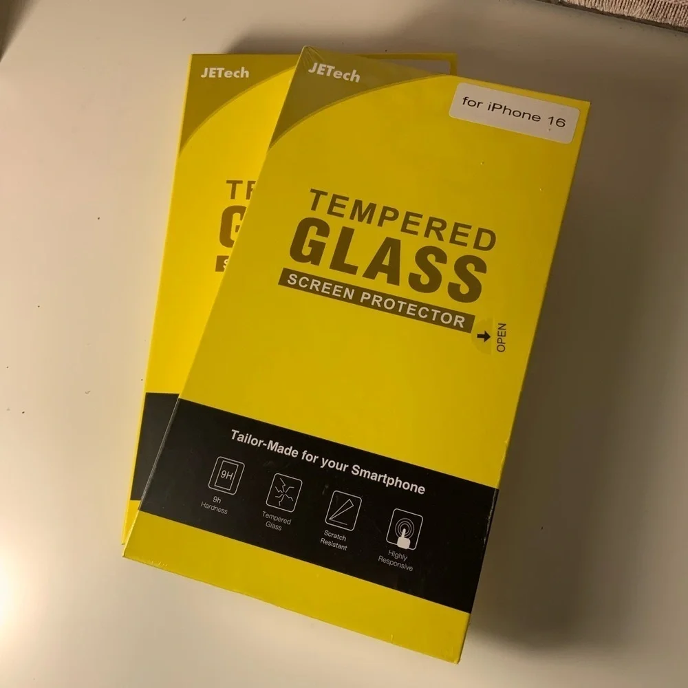 2 Boxes Tempered Glass Screen Protector for iPhone 16 - Clear NIB